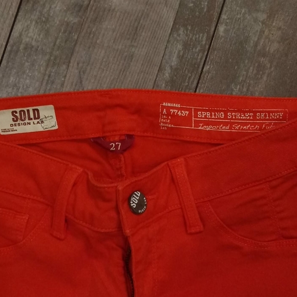 Design Lab Orange Y2K Kidcore Skinny Jeans Size 27 - Picture 6 of 7